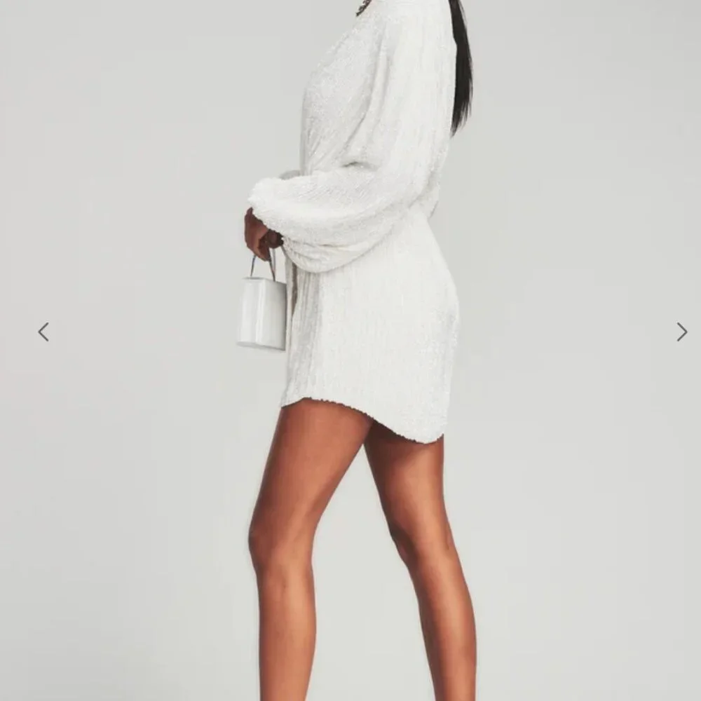 RETROFETE- Gabrielle Sequin Robe- MOONGLOW WHITE Size XS - Picture 6 of 14